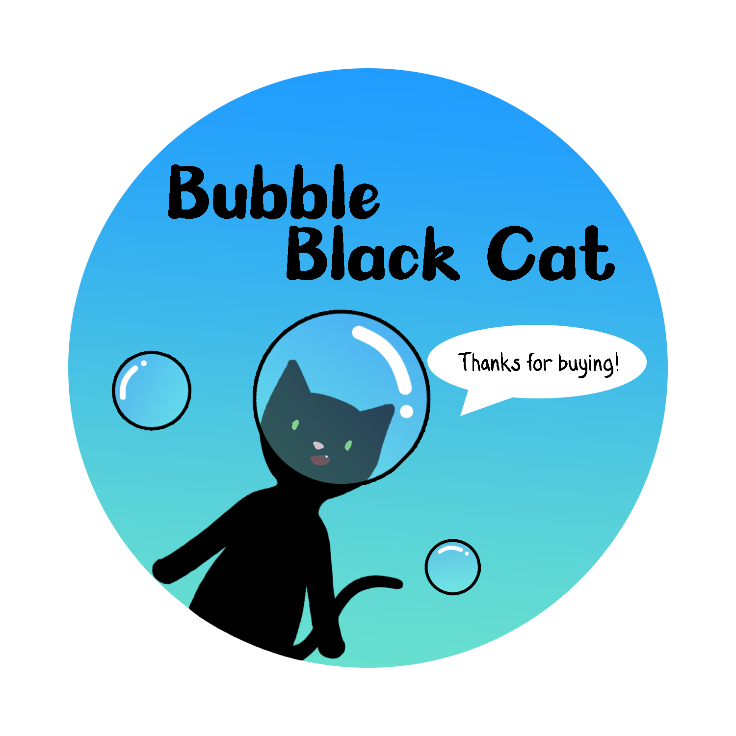 Bubble Black Cat